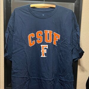 Cal State Fullerton Fanatics CSUF Navy Orange Crew Neck Short Sleeve Tee::NWT::